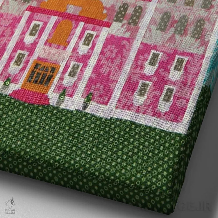 تابلو دکوراتیو هتل بزرگ بوداپست اثر پوسترهای پارچه ای پاپ اثر علی شیر - نمای نزدیک بافت بوم