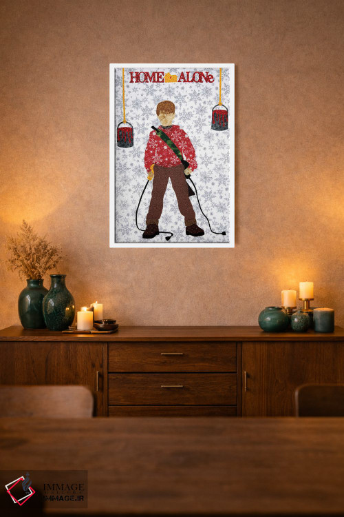 تابلو دکوراتیو تنهایی در خانه اثر پوسترهای پارچه ای پاپ اثر علی شیر - D1W