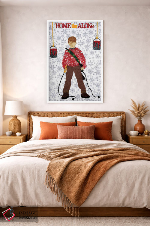 تابلو دکوراتیو تنهایی در خانه اثر پوسترهای پارچه ای پاپ اثر علی شیر - D3W