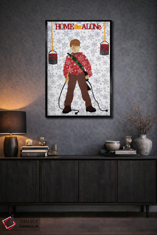 تابلو دکوراتیو تنهایی در خانه اثر پوسترهای پارچه ای پاپ اثر علی شیر - D2B