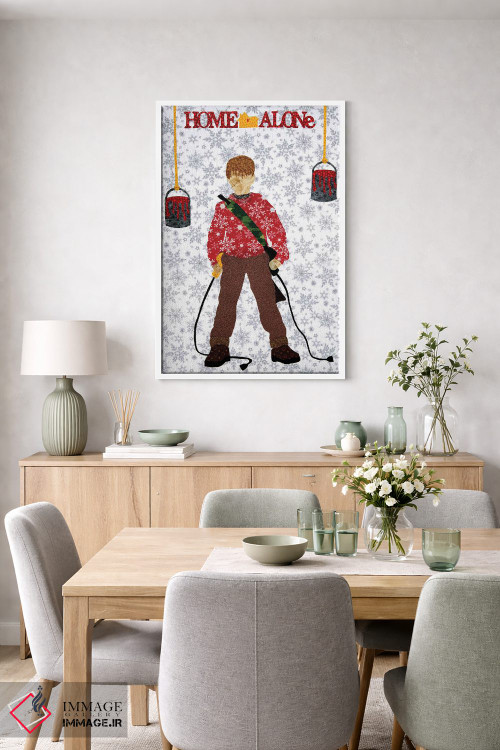 تابلو دکوراتیو تنهایی در خانه اثر پوسترهای پارچه ای پاپ اثر علی شیر - D5W