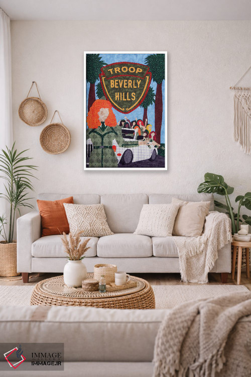 تابلو دکوراتیو گروه بولوینگ بیورلی هیلز اثر پوسترهای پارچه ای پاپ اثر علی شیر - D1W