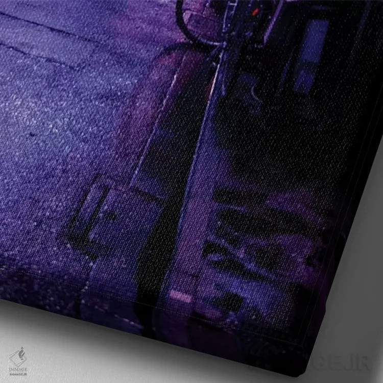 تابلو دکوراتیو "آبی سلطنتی" اثر فیلیپ هوگونار - نمای نزدیک بافت بوم