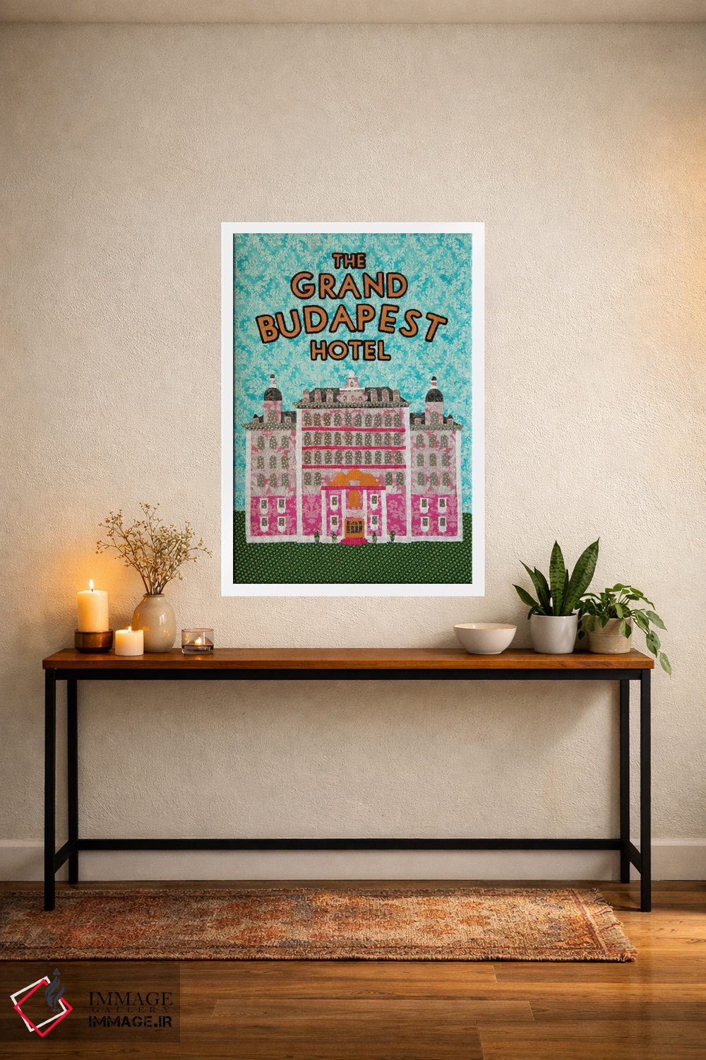تابلو دکوراتیو هتل بزرگ بوداپست اثر پوسترهای پارچه ای پاپ اثر علی شیر - D2W