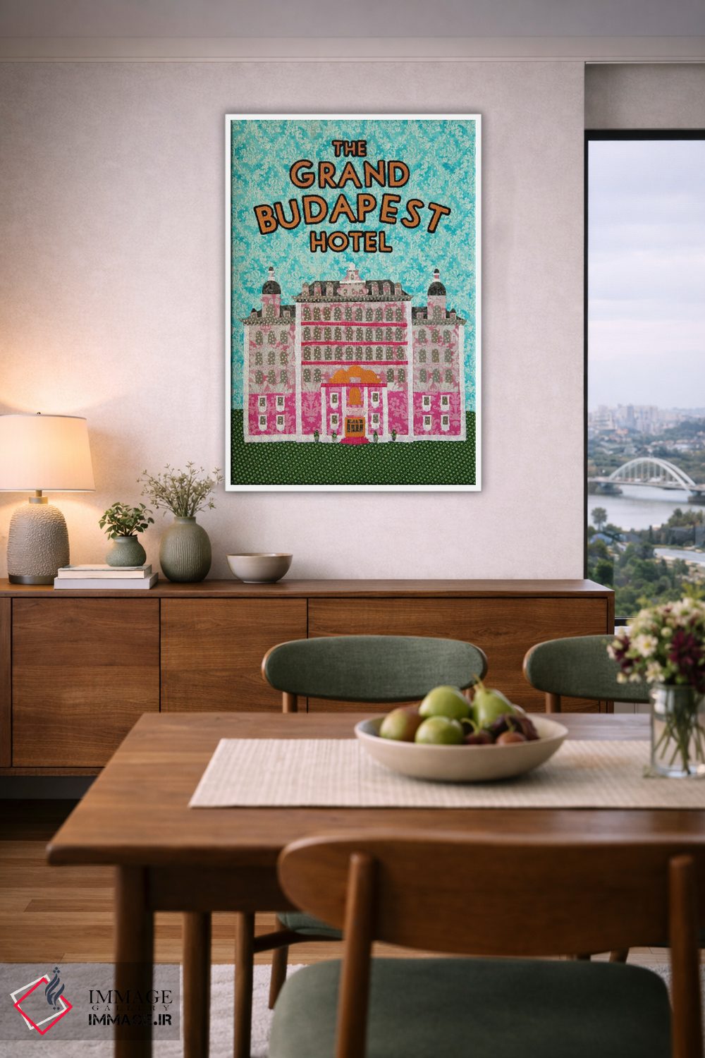 تابلو دکوراتیو هتل بزرگ بوداپست اثر پوسترهای پارچه ای پاپ اثر علی شیر - D6W