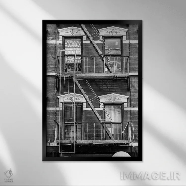 تابلو دکوراتیو " façade نیویورک" اثر فیلیپ هوگونار - نمای قابدار مشکی