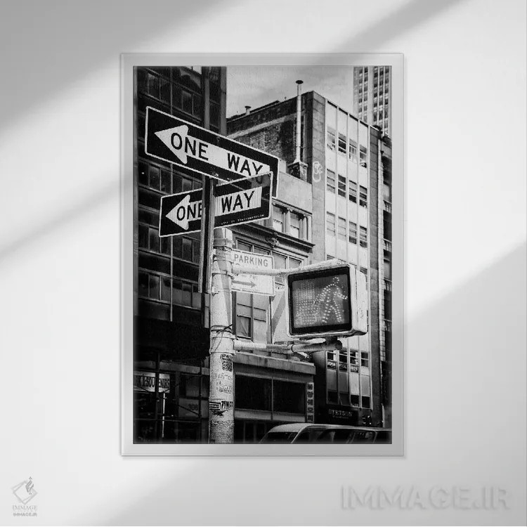 تابلو دکوراتیو "یک طرفه" اثر فیلیپ هوگونار - نمای قابدار سفید