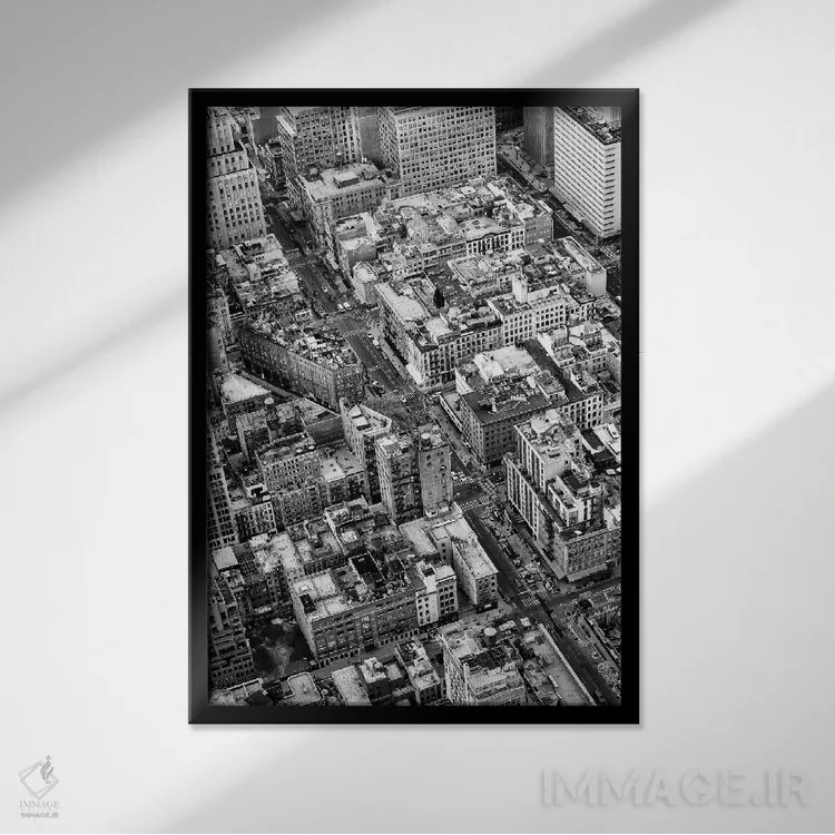 تابلو دکوراتیو "نمای آسمان نیویورک" اثر فیلیپ هوگونار - نمای قابدار مشکی