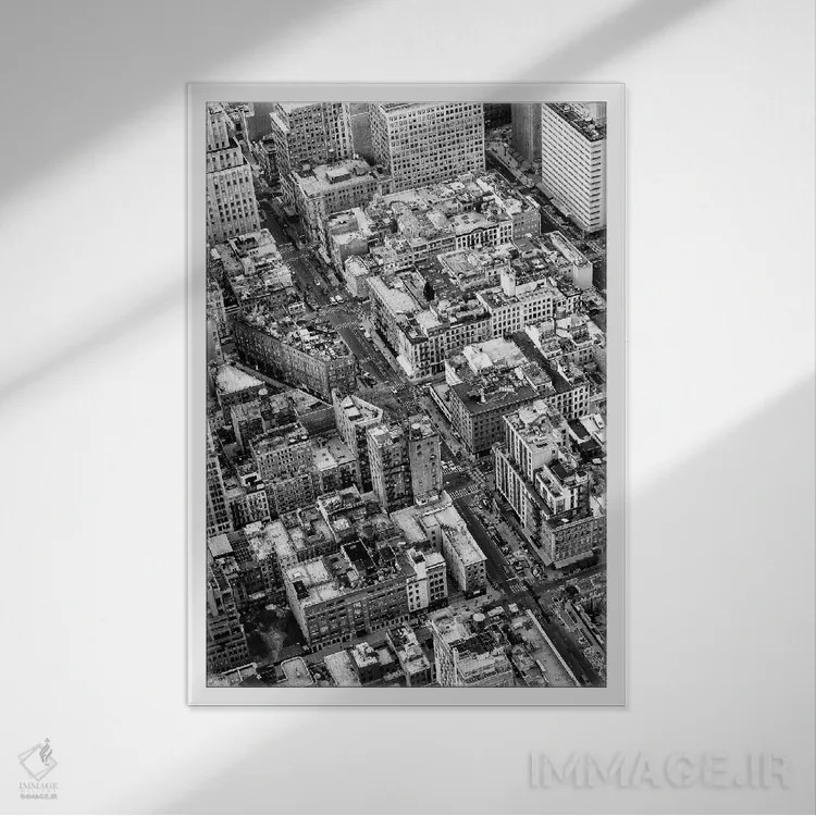 تابلو دکوراتیو "نمای آسمان نیویورک" اثر فیلیپ هوگونار - نمای قابدار سفید