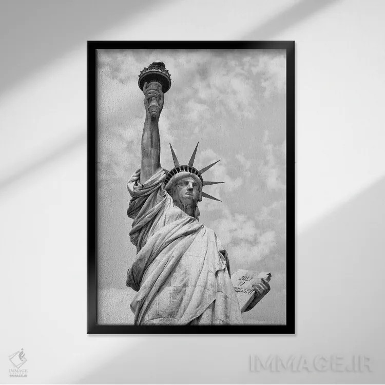 تابلو دکوراتیو "مجسمه آزادی I" اثر فیلیپ هوگونار - نمای قابدار مشکی