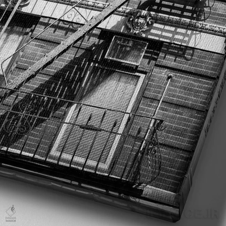 تابلو دکوراتیو " façade با فرار آتش" اثر فیلیپ هوگونار - نمای نزدیک بافت بوم