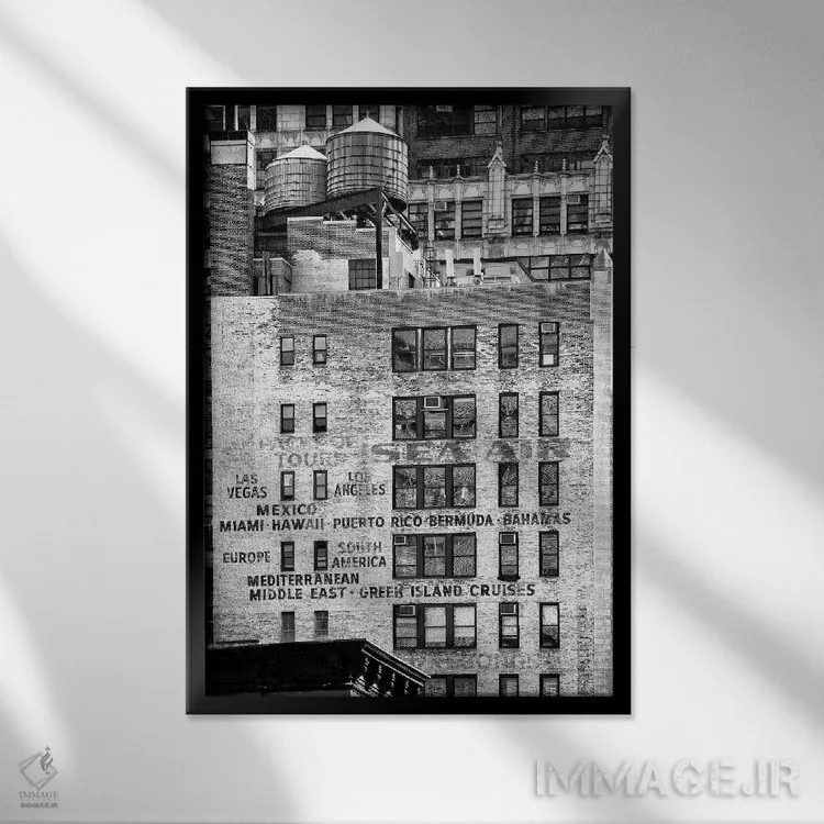 تابلو دکوراتیو " façade هوای دریا" اثر فیلیپ هوگونار - نمای قابدار مشکی