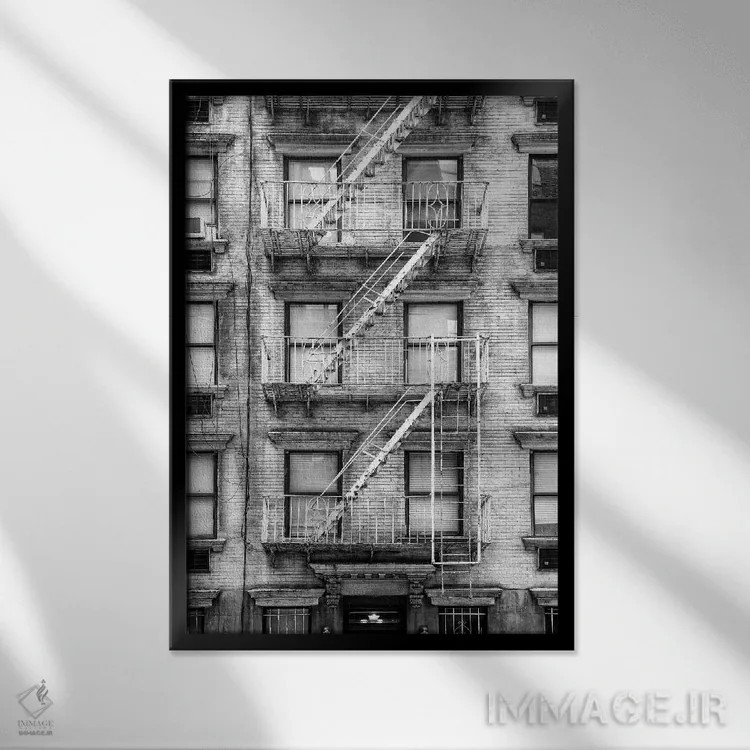 تابلو دکوراتیو " façade نیویورک" اثر فیلیپ هوگونار - نمای قابدار مشکی