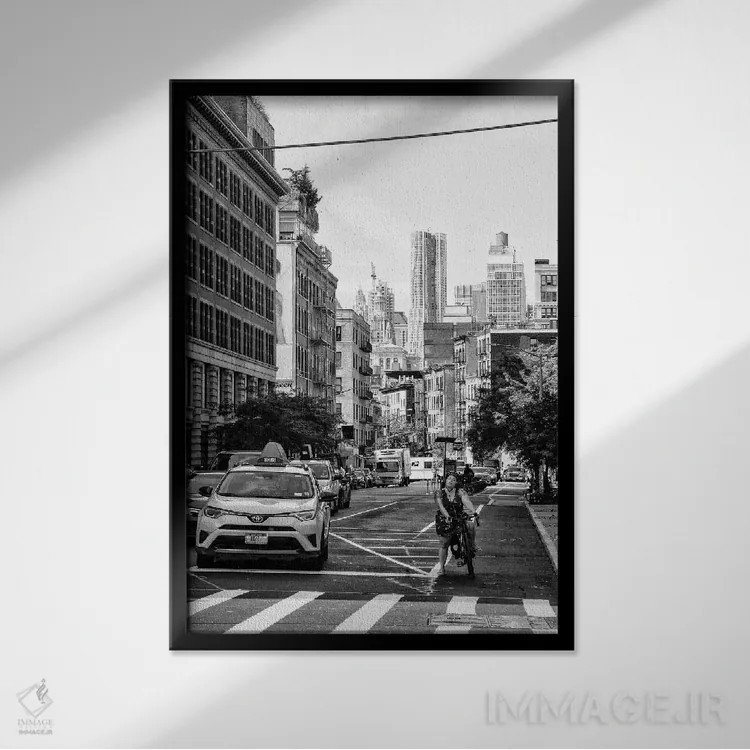 تابلو دکوراتیو مرکز شهر نیویورک اثر فیلیپ هوگونار - نمای قابدار مشکی