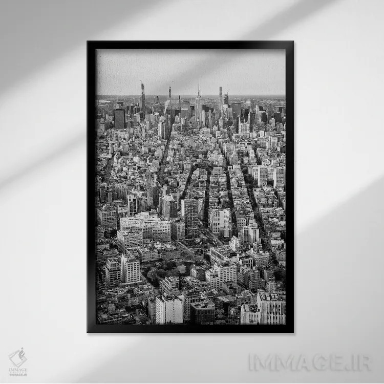 تابلو دکوراتیو دیده شده از بالا I اثر فیلیپ هوگونار - نمای قابدار مشکی