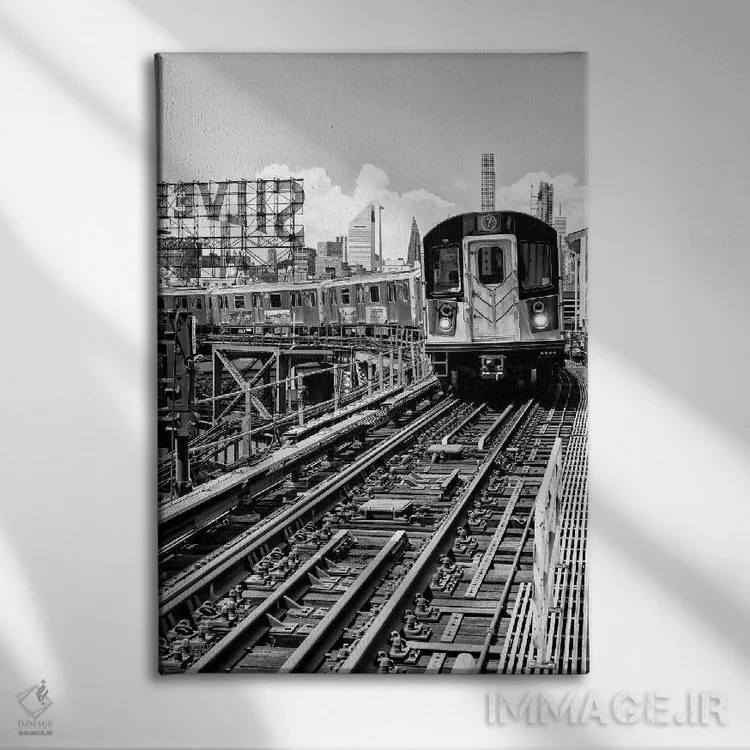 تابلو دکوراتیو خط ۷ کوئینز اثر فیلیپ هوگونار - نمای روبهرو روی دیوار