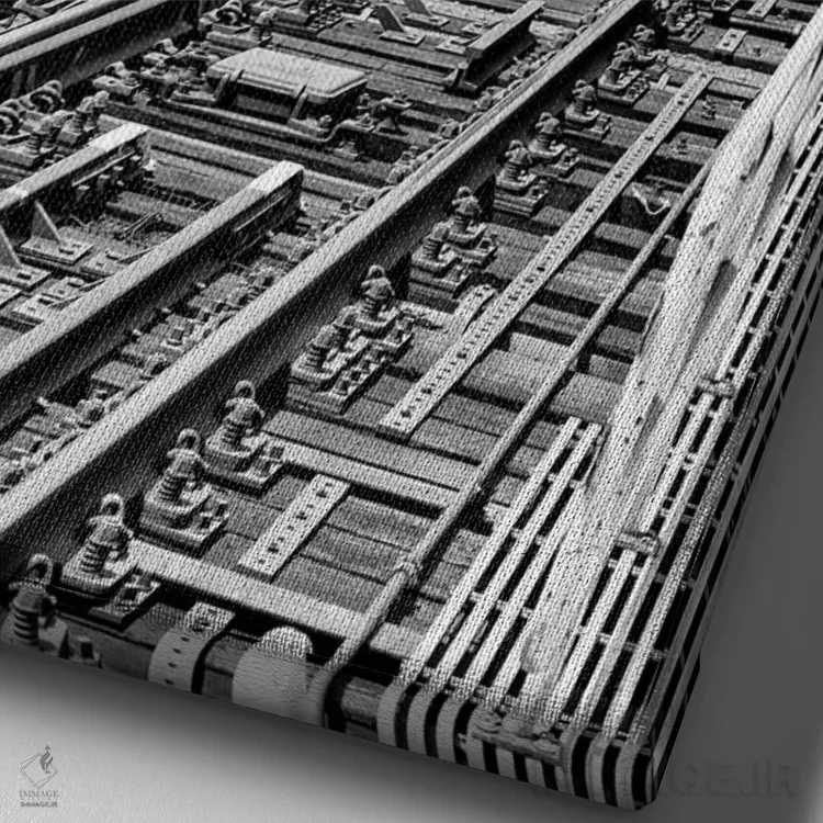 تابلو دکوراتیو خط ۷ کوئینز اثر فیلیپ هوگونار - نمای نزدیک بافت بوم