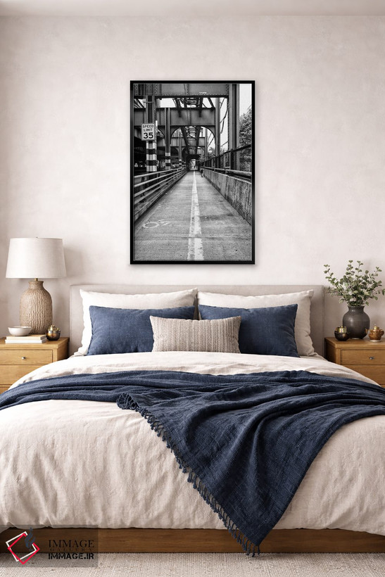 تابلو دکوراتیو خط سفید اثر فیلیپ هوگونار - D6B