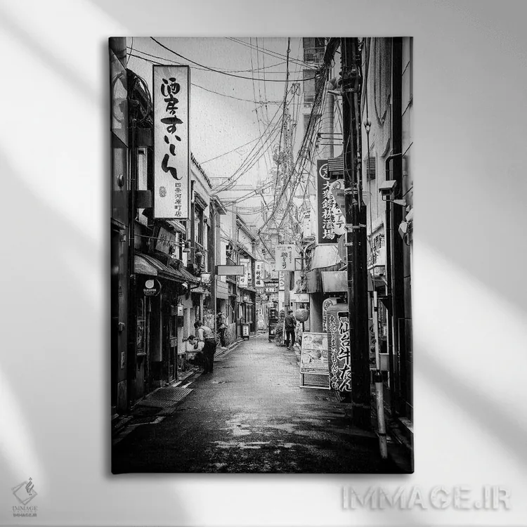 تابلو دکوراتیو زندگی خیابانی کیوتو اثر فیلیپ هوگونار - نمای روبهرو روی دیوار