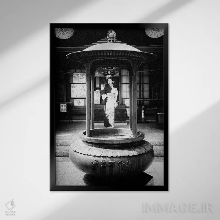 تابلو دکوراتیو تاریخ ژاپن اثر فیلیپ هوگونار - نمای قابدار مشکی