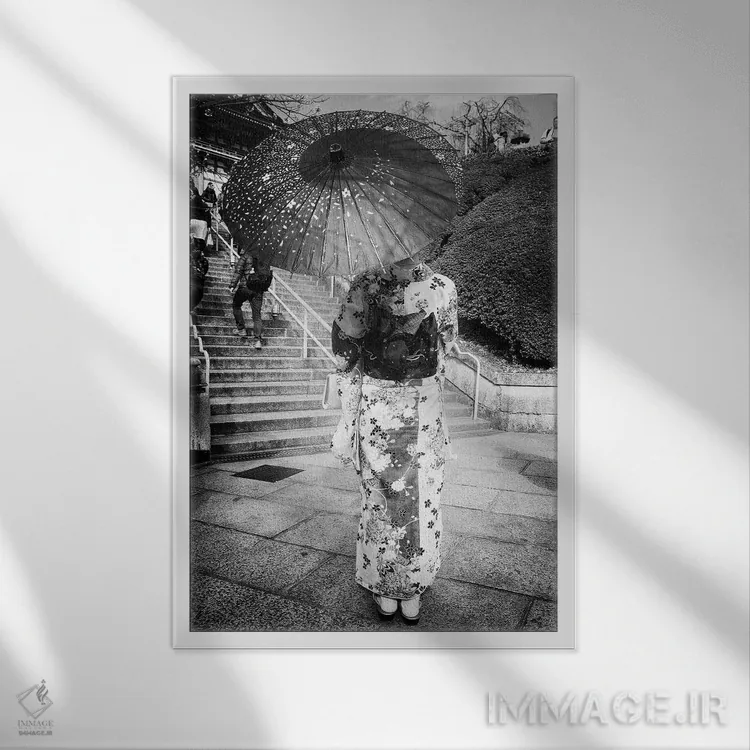 تابلو دکوراتیو داستان گیشا اثر فیلیپ هوگونار - نمای قابدار سفید
