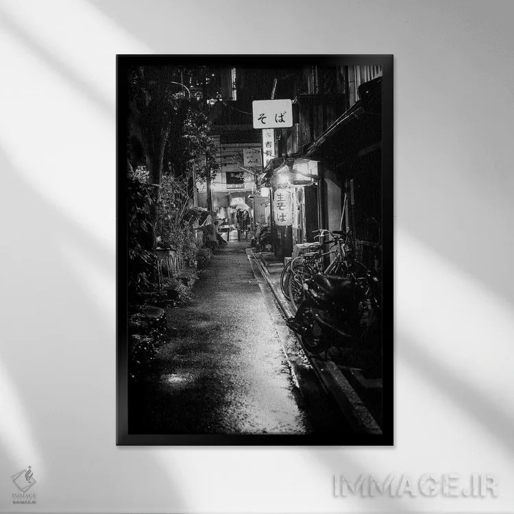 تابلو دکوراتیو پارکینگ دوچرخه اثر فیلیپ هوگونار - نمای قابدار مشکی