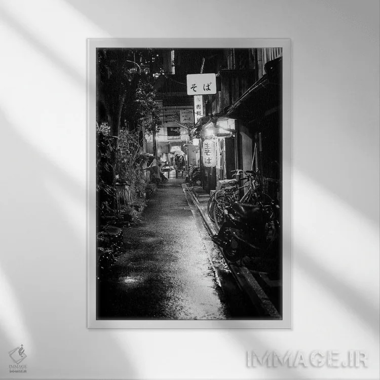 تابلو دکوراتیو پارکینگ دوچرخه اثر فیلیپ هوگونار - نمای قابدار سفید