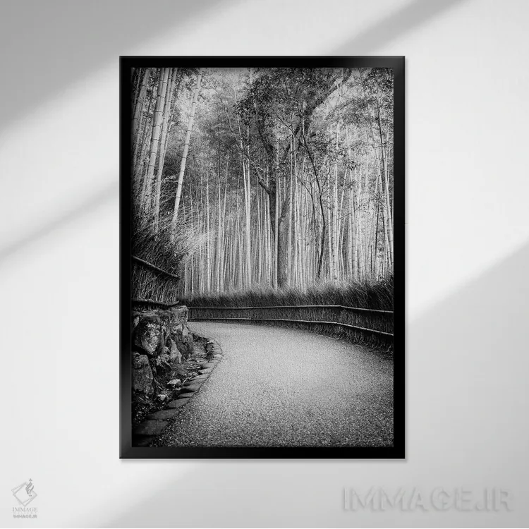تابلو دکوراتیو مسیر به جنگل بامبو اثر فیلیپ هوگونار - نمای قابدار مشکی
