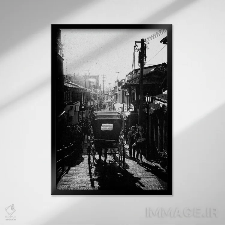 تابلو دکوراتیو صحنه شهری کیوتو اثر فیلیپ هوگونار - نمای قابدار مشکی