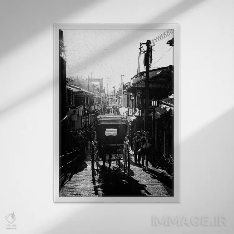 تابلو دکوراتیو صحنه شهری کیوتو اثر فیلیپ هوگونار - نمای قابدار سفید