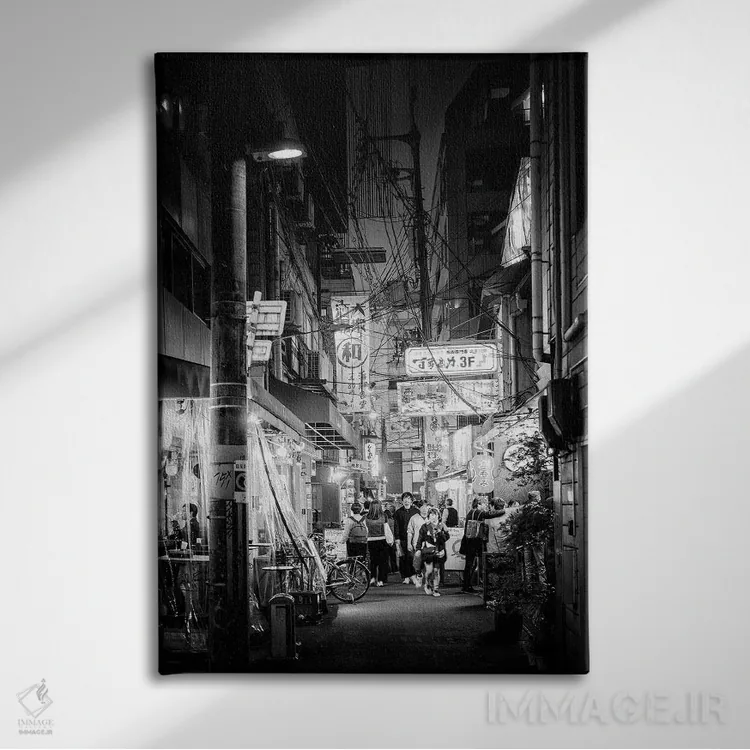 تابلو دکوراتیو صحنه خیابانی شب II اثر فیلیپ هوگونار - نمای روبهرو روی دیوار