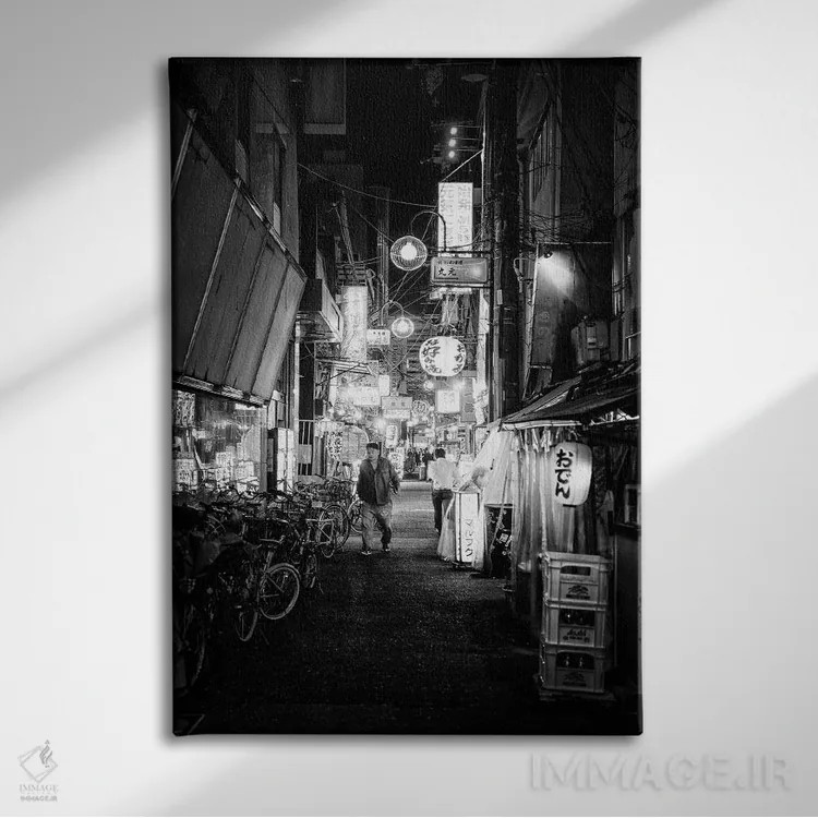 تابلو دکوراتیو صحنه خیابانی شب V اثر فیلیپ هوگونار - نمای روبهرو روی دیوار