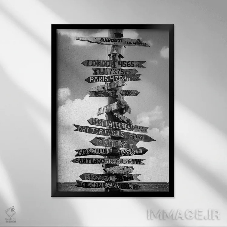 تابلو راهنمای کی وست I اثر فیلیپ هوگونار - نمای قابدار مشکی