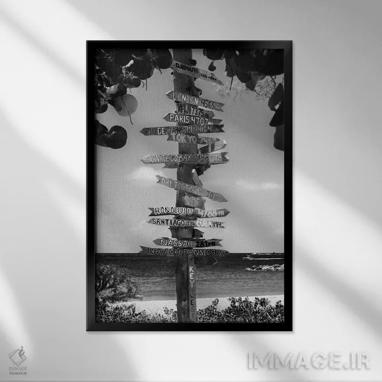 تابلو راهنمای کی وست II اثر فیلیپ هوگونار - نمای قابدار مشکی
