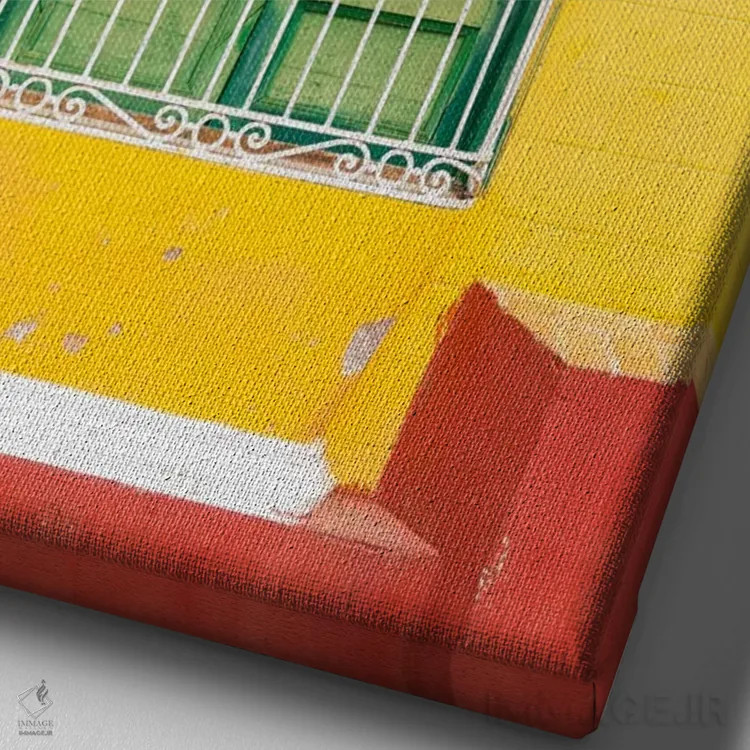 تابلو دکوراتیو "پنجره رنگارنگ کوبایی" اثر فیلیپ هوگونار - نمای نزدیک بافت بوم