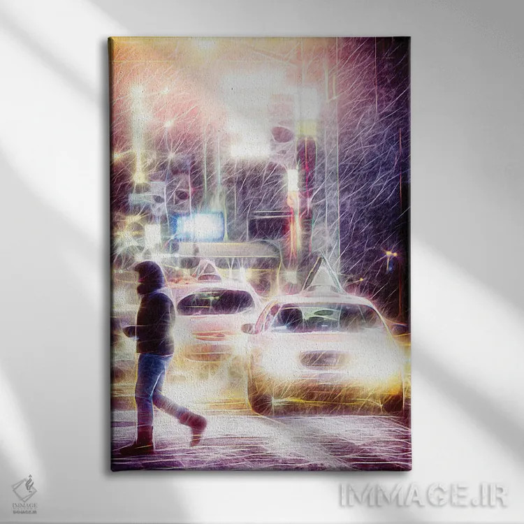 تابلو دکوراتیو "طوفان برفی" اثر فیلیپ هوگونار - نمای روبهرو روی دیوار