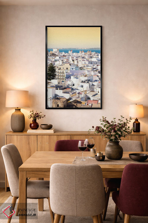تابلو دکوراتیو "شهر سفید کادیز در غروب" اثر فیلیپ هوگونار - D5B