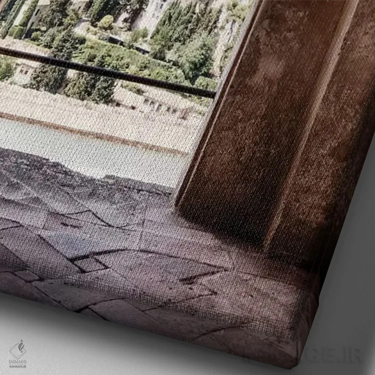 تابلو دکوراتیو "نمای شهر گرانادا" اثر فیلیپ هوگونار - نمای نزدیک بافت بوم