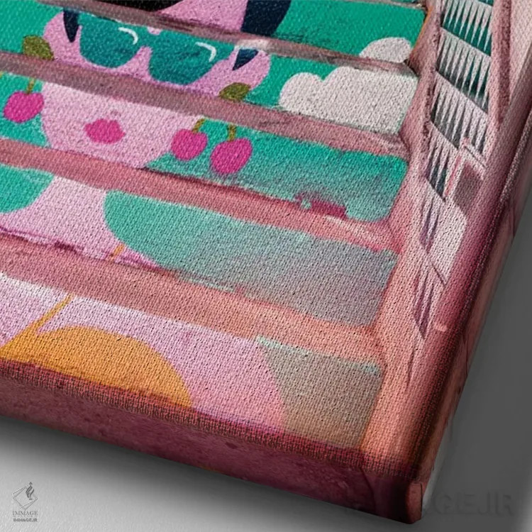 تابلو دکوراتیو "پله برقی گرمسیری II" اثر فیلیپ هوگونار - نمای نزدیک بافت بوم