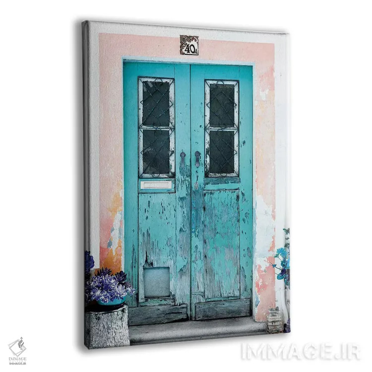 تابلو دکوراتیو "در قدیمی فیروزه ای" اثر فیلیپ هوگونار - نمای پرسپکتیو محصول