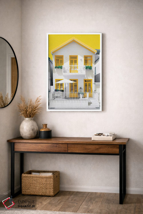 تابلو دکوراتیو "خانه سفید با پنجره های زرد" اثر فیلیپ هوگونار - D2W