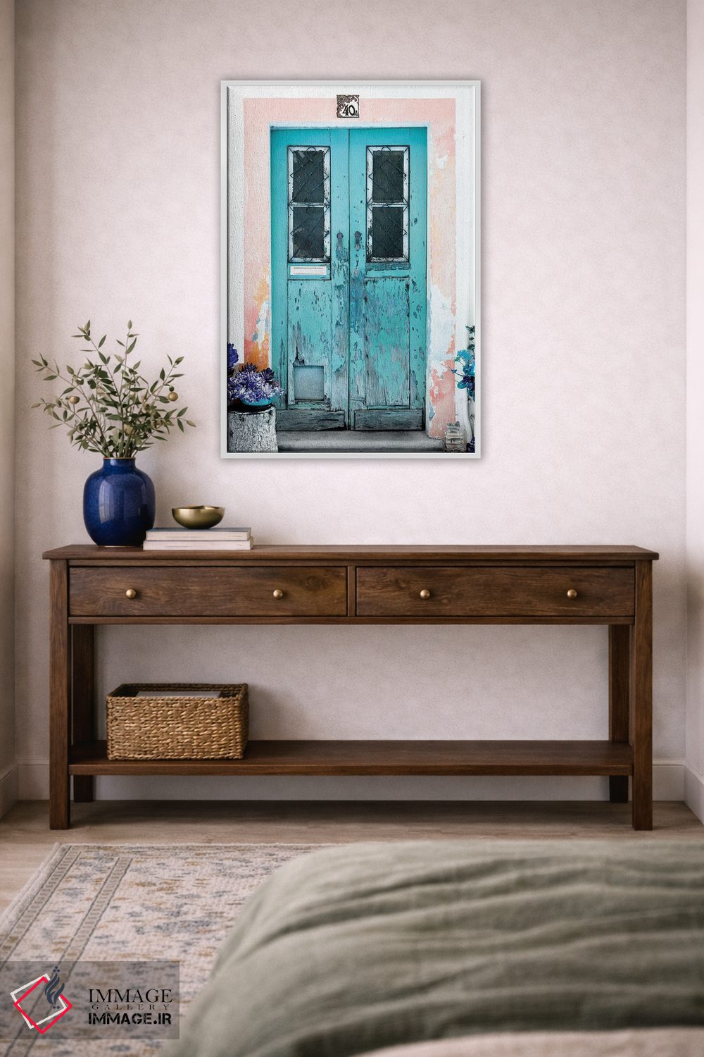 تابلو دکوراتیو "در قدیمی فیروزه ای" اثر فیلیپ هوگونار - D1W