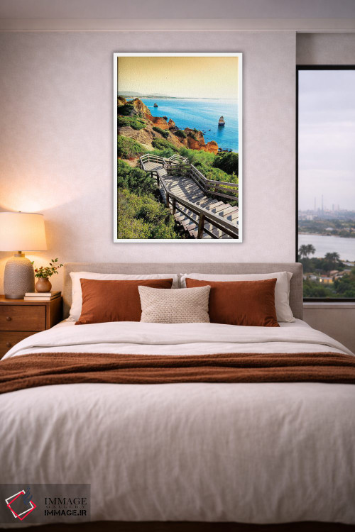 تابلو دکوراتیو "پله ها به سمت ساحل کامیلو در غروب" اثر فیلیپ هوگونار - D4W