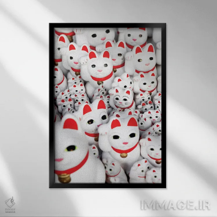 تابلو دکوراتیو "معبد گربه خوش شانس II" اثر فیلیپ هوگونار - نمای قابدار مشکی