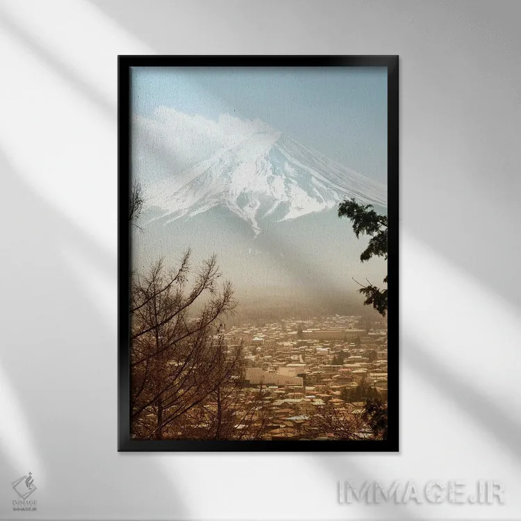 تابلو دکوراتیو "کوه فوجی" اثر فیلیپ هوگونار - نمای قابدار مشکی