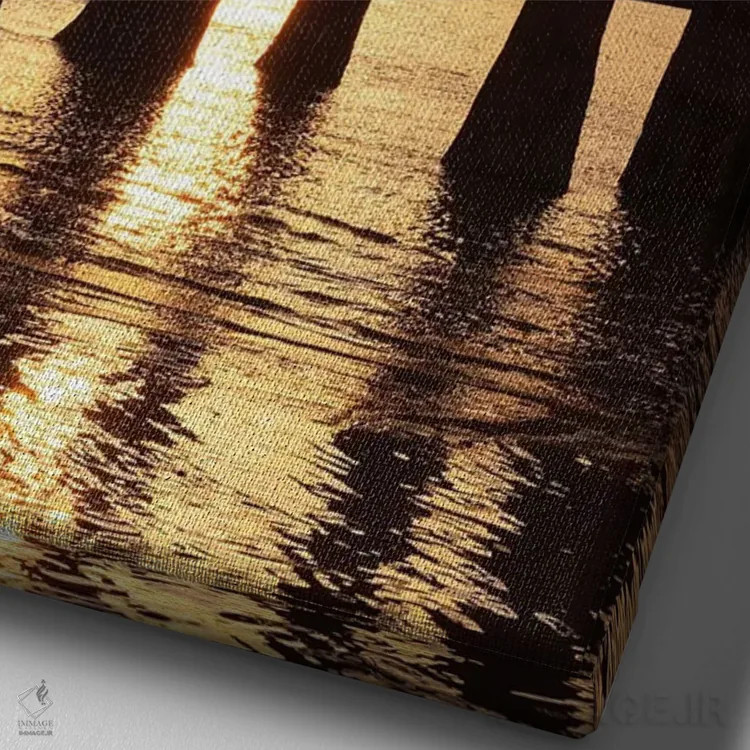 تابلو دکوراتیو "غروب دروازه توری میاجیما" اثر فیلیپ هوگونار - نمای نزدیک بافت بوم