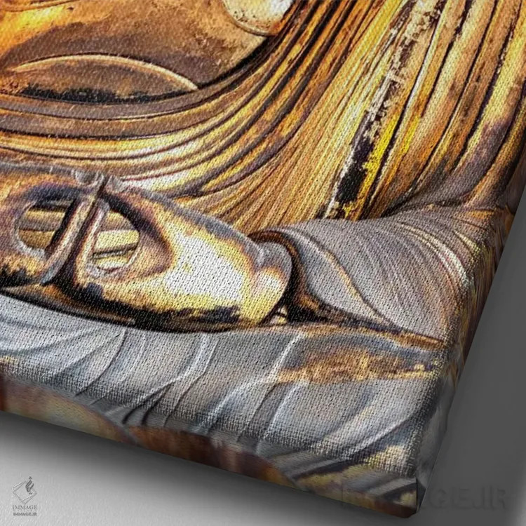 تابلو دکوراتیو "معبد بودای طلایی" اثر فیلیپ هوگونار - نمای نزدیک بافت بوم