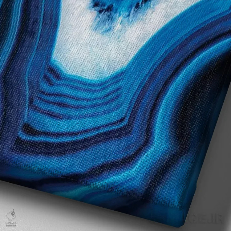 تابلو مدرن آکات آبی اثر فیلیپ هوگونار - نمای نزدیک بافت بوم