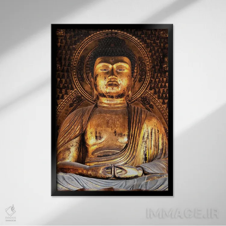 تابلو دکوراتیو "معبد بودای طلایی" اثر فیلیپ هوگونار - نمای قابدار مشکی