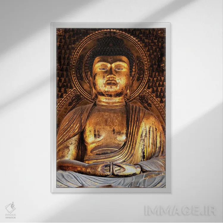 تابلو دکوراتیو "معبد بودای طلایی" اثر فیلیپ هوگونار - نمای قابدار سفید